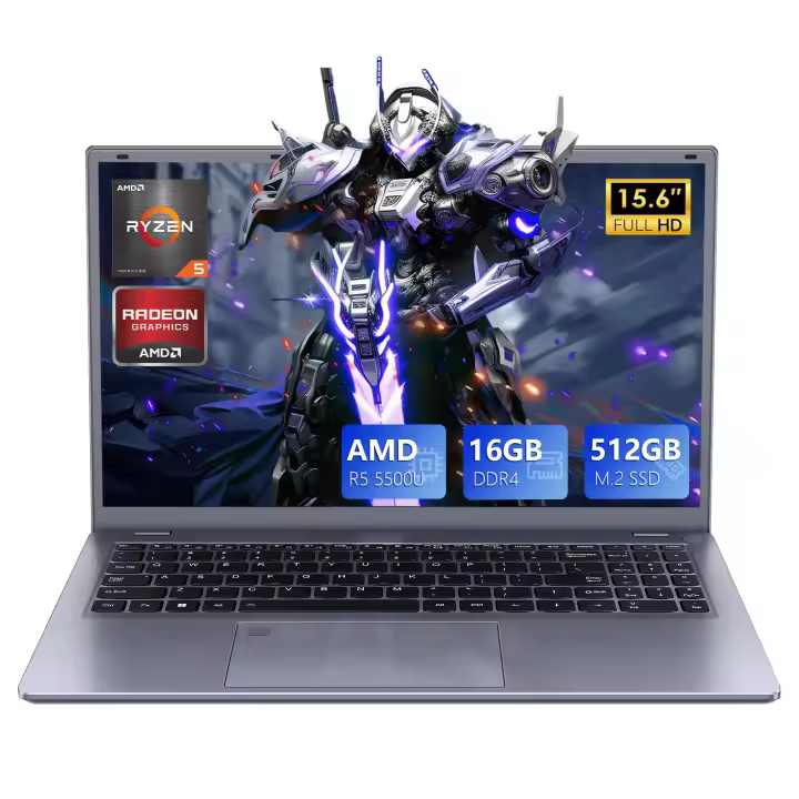 Portátil VANWIN IPS de 15,6 "con resolución 1920x1080, AMD Ryzen 5 5500U, hasta 4,0 GHz, 16 GB de RAM, SSD de 512 GB, WiFi 5, Bluetooth 5,0, Teclado retroiluminado, desbloqueo por Huella táctil, type C, HDMI, 2 Puertos USB 3,2 Y 1 Puerto USB 2,0. - 1