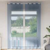 vidaXL Cortinas de gasa con ojales 2 uds en color Azul real/Rosa/Marrón claro y más | protección solar decorativa para ventanas hogar oficina dormitorio fácil de instalar - details 0
