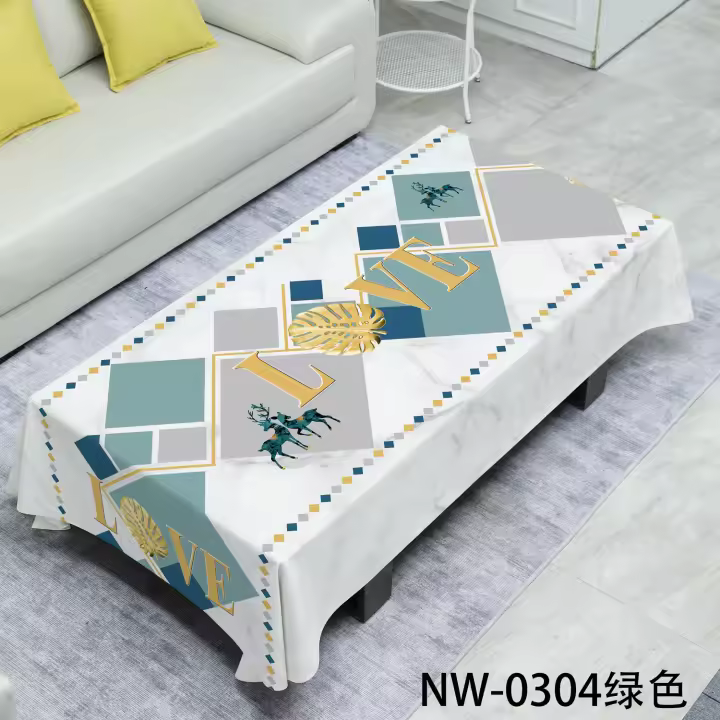Mantel Rectangular Impermeable Y Antiaceite Para Sala De Estar Alto Rendimiento Con Antiadherente Para Mesa De Café Material PVC - 1