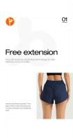 MOV Los bolsillos laterales anti-Exposición de los pantalones cortos de los deportes de las mujeres a continuación los pantalones cortos corrientes de la yoga de la aptitud - details 1
