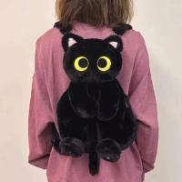 Mochila De Peluche Gato Ojos Grandes Kawaii 40cm Gran Capacidad Para Niños Y Adultos Regalo De Juguete Suave De Animales - details 0