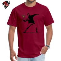 Camiseta Hombre Banksy Flower Thrower 100% Algodón Casual Estilo Rebelde Arte De Calle Talla Grande Camiseta Graphic Transpirable Ligera Secado Rápido - details 13