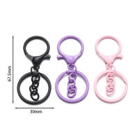 5Pcs/Lot Colgante De Loro Para Cadena De Llaves Colorido 30mm Conectores De Hebilla De Langosta Para DIY Accesorios De Joyería De Cierre Redondo Unisex - details 1