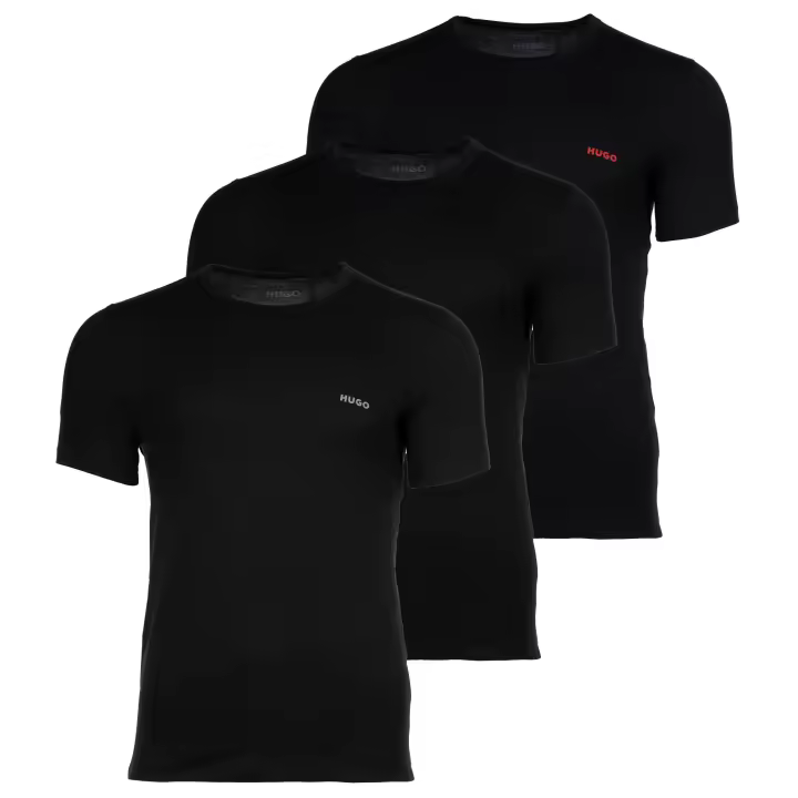 HUGO Camiseta para hombre, pack de 3 - cuello redondo, manga corta, logotipo, algodón, uni T-SHIRT RN TRIPLET P 10217251 01 - 1