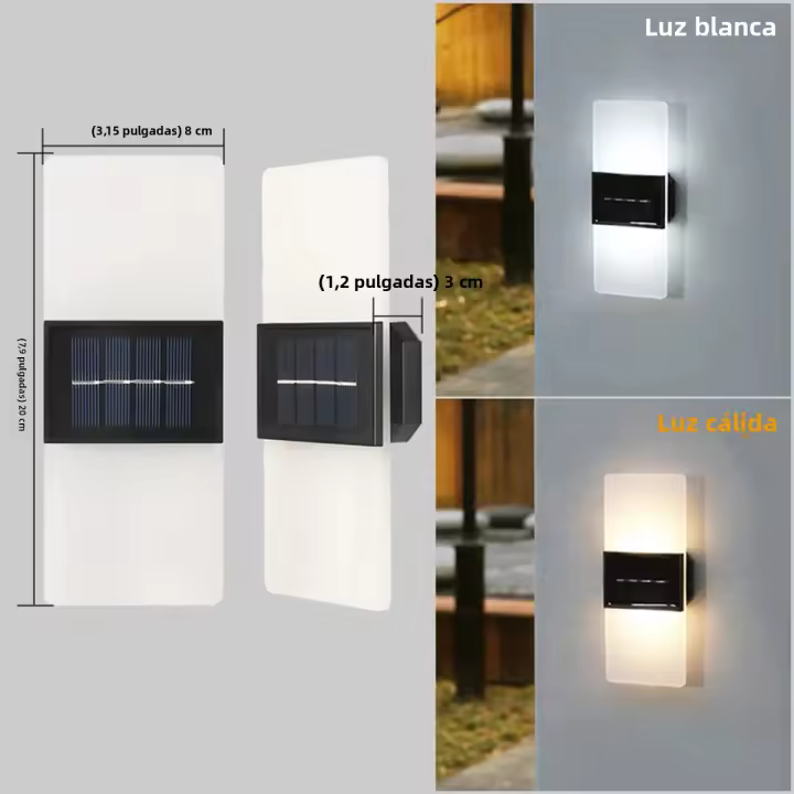 Lámpara De Pared Solar LED IP65 Impermeable Para Jardín Dormitorio Sala De Estar Atril Porche Iluminación De Callejón Y Paisaje - 1