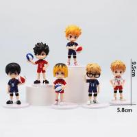 6 PCS Figuras De Acción Q Version Junior Voleibol 7.5cm Shoyo Hinata Sugawara Koushi Haikyu!! PVC Juguete Para Adolescentes - details 1