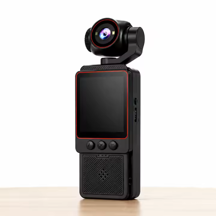 Cámara Digital 4K WiFi de Bolsillo con Pantalla, Mini Cámara Portátil con Objetivo Giratorio 180°/270°, Fotos y Vídeo HD, Transferencia WiFi y Control por APP para Viajes y Vlog - 1