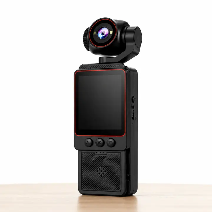 Cámara Digital 4K WiFi de Bolsillo con Pantalla, Mini Cámara Portátil con Objetivo Giratorio 180°/270°, Fotos y Vídeo HD, Transferencia WiFi y Control por APP para Viajes y Vlog - 1
