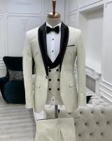 Traje Formal Para Hombre 3 Piezas Blanco Diseño Único Chaqueta Con Borla Pantalones Y Chaleco Conjunto De Vestimenta Para Bodas Y Occasiones Elegantes - details 1