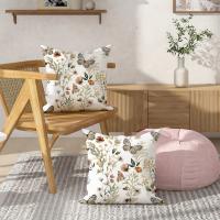 Funda De Cojín Floral Mariposa Verde 18"x18", Decoración Para Sala De Estar Dormitorio Sofa Y Cama Regalo Para Fiesta De Primavera - details 0