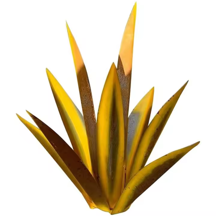 SOMY Otro elemento decorativo de jardín Adorno Gartendeko Agave Iron Art Adorno creativo 35 cm (Gelb) Otro elemento decorativo de jardín - 1