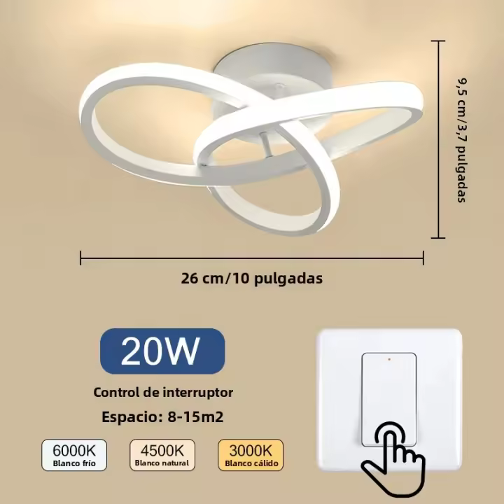 Lámpara De Techo LED Moderna Para Dormitorio Y Balcón Fuente De Alimentación AC 220V 110V Instalación En Superficie Material Aluminio Y Acero Inoxidable Certificación CE Y ROHS - 1
