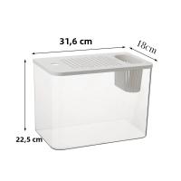 Acuario Transparente Con Tapa Y Resistentes a Caídas Para Peces Y Tortugas Material PET+ABS Decoración De Hydroponia Para El Hogar - details 3
