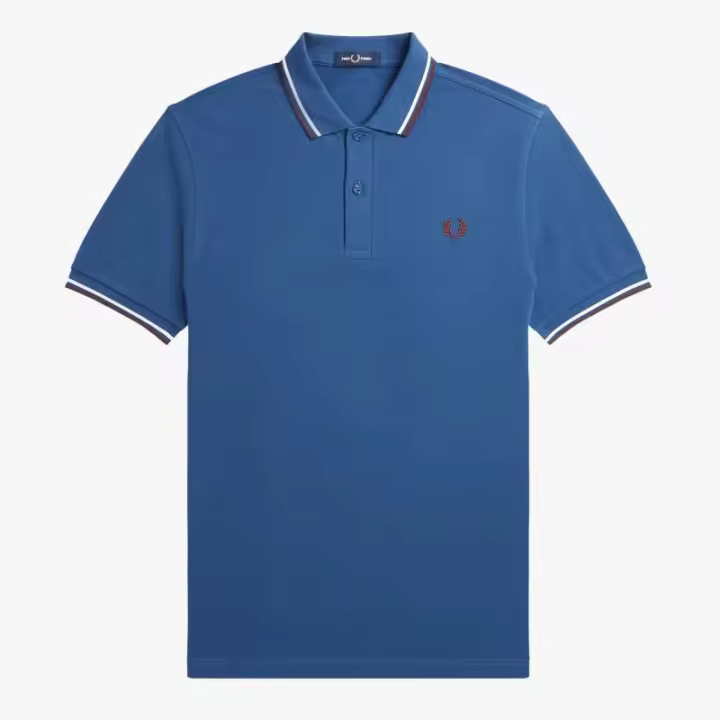 Fred Perry Slim Fit Twin Tipped Polo Midnight Blue / Snow White / Oxblood - 1