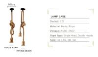 Lámpara Colgante Vintage De Hilo De Jute MANVIV Luz Pendente Industrial E27 Para Interior Estilo Retro Para Sala De Estar/Bar/Loft - details 1