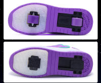 Zapatos De Rodilleras LED Para Niñas Correa Elástica Carga USB Zapatillas Respirables Transpirables Todas Las Estaciones Color Rosa - details 7