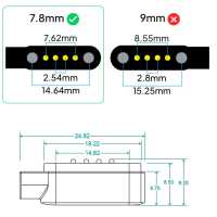 Ociodual Cable Usb Cargador para Reloj Inteligente Modelo Universal 4 Pines 7,8 mm Base Magnética-Varios modelos smartwatches.Negro - details 5