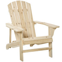 Outsunny Silla Adirondack de Madera Silla de Jardín con Asiento Extra Ancho Carga 150 kg para Patio Terraza Balcón 78x89x88 cm - details 0