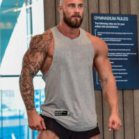 Camiseta Deportiva Para Hombre Sin Mangas De Algodón Transpirable Para Correr Y Gimnasio Estilo Casual Vestimenta Ligera Para Verano - details 13