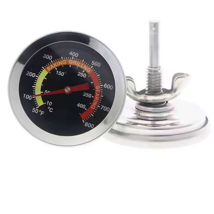 Termómetro de acero inoxidable para parrilla ahumadora de barbacoa, medidor de temperatura de 10 a 400 °C, termómetro para horno - 1