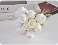 Bouquet De Rosas Rosa De 24CM Decoración Para El Hogar Propiedades Fotográficas Guía De Carretera Para Boda Flores Artificiales - details 14