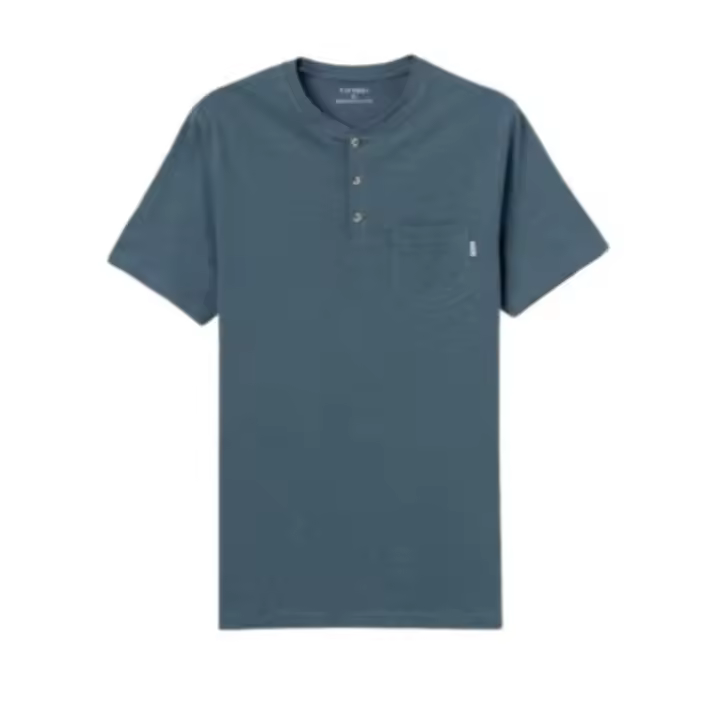 Tiffosi - Camiseta para Hombre - Manga Corta - Regular Fit con Bolsillo - Azul - 1