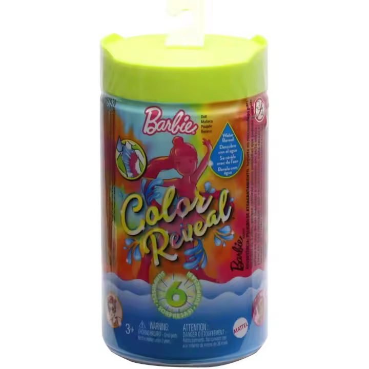 BARBIE - Color Reveal - El pelo cambia de color en contacto con agua - Incluye ropa y accesorios sorpresa - Mayores de 3 años - Mattel - 1