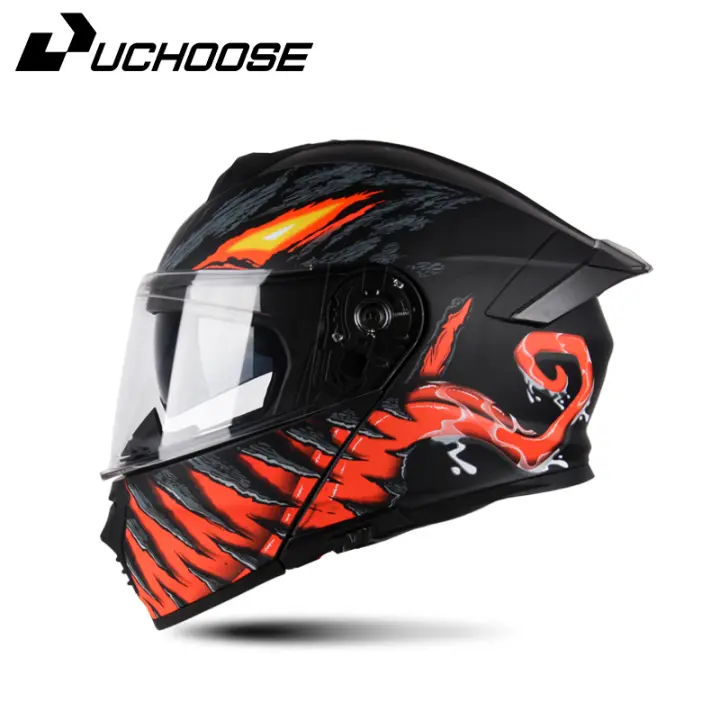 Casco De Motocicleta Uchoose APROBADO DOT Con Visera Doble Protección Contra Choques Para Hombres Y Mujeres Adecuado Para Ciclismo Y Deportes Acuáticos - 1