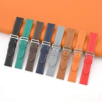 Correa De Reloj Retro De Cuero Genuino Naranja Verde Universal Para Hombres Y Mujeres Con Cierre Rápido Reemplazable 18/20/22mm Ancho Para Relojes Tradicionales - details 0