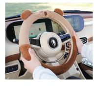 Funda Para Volante De Coche De Peluche Capibara Cartoon Caliente No Esmerilado Universal Para Manillar Invernal Antideslizante - details 9