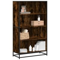 vidaXL Estantería madera de ingeniería 80,5x35x139 cm en color Roble ahumado/Negro/Marrón roble y más | almacenamiento funcional diseño moderno para baño dormitorio sala - details 0