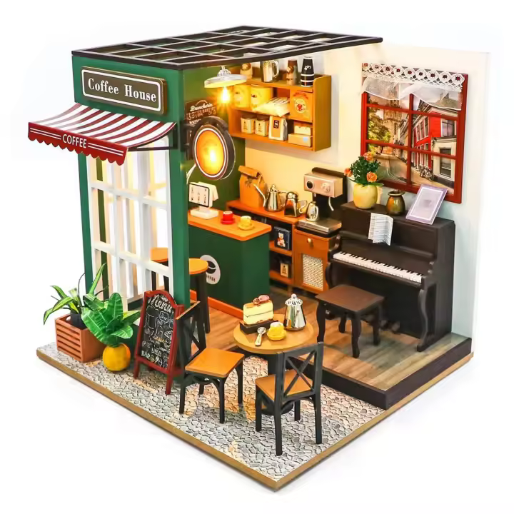 DAM. Café de la tarde. Maqueta 3D realista con gran detalle y luces led. 22x19x20cm. - 1