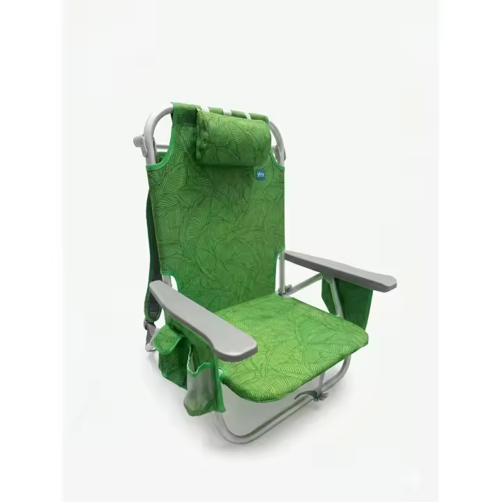 Bliss Hammocks Silla reclinable de playa plegable con 8 posiciones reclinables y bolsa enfriadora desmontable, hoja de ámbar - 1