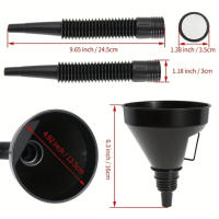 Funel De Combustible Automotriz Multifuncional Flexible 1 Pc Herramienta Antiefusión Para Recarga Y Cambio De Aceite Con Boca Ancha Y Manija - details 1