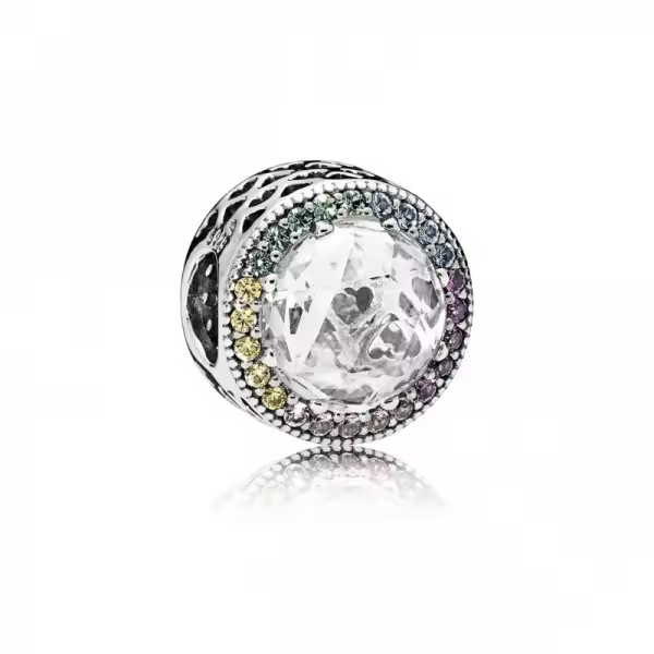 PANDORA Charm Corazones Radiantes Plata de Ley y Circonitas Multicolor - 1