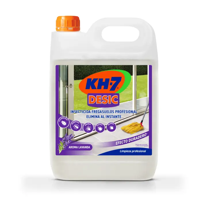 KH-7 Desic Insecticida Fregasuelos, Elimina y Protege tu hogar contra todo tipo de insectos rastreros, Con Aroma Lavanda - 5 LITROS - KH-7 Profesional - 1