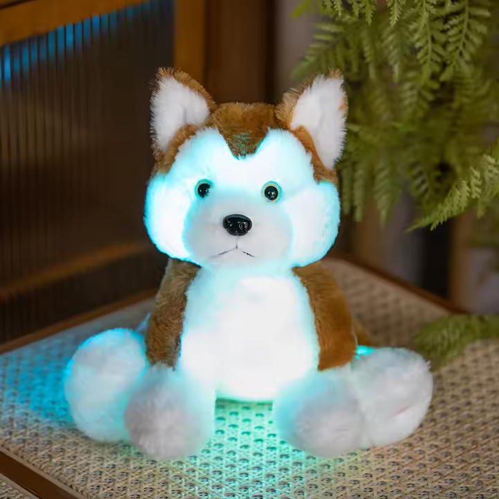Juguete De Peluche Con Luz Propia Para Niños Muñeco De Perro Nocturno Compaño Suave Para Regalos De Navidad Y Cumpleaños - 1