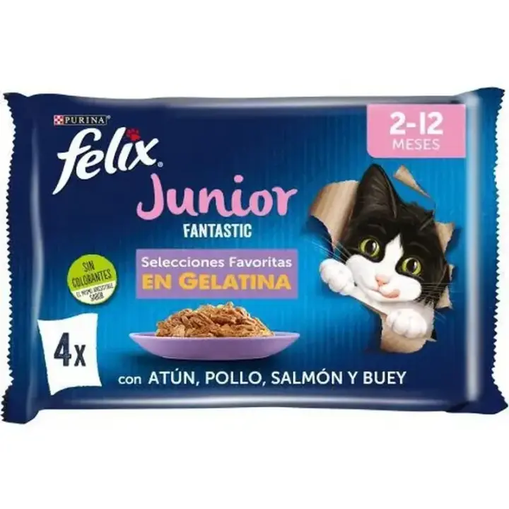 FELIX FELINE FANTASTIC JUNIOR GRILL EN GELATINA 12X4X85GR - 1