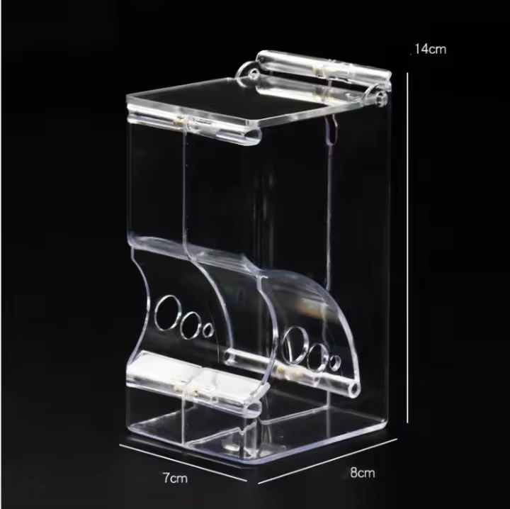 Dispensador De Alimentos Para Conejos Y Hamsters En Plástico Transparente Alimentador Automático Para Mascotas Pequeñas Tazón De Alimentos Contenedor - 1