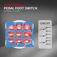 10PCS 3PDT Pedal De Efectos Para Guitarra Switch De Pies Latch 9 Pin Botón De Presión Con Terminal De Soldadura ON-ON - details 2
