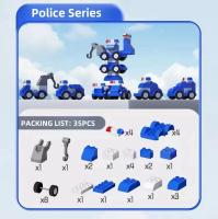 Juguetes Educativos Para Niños Bloques De Construcción Grandes 35/40/42PCS Excavadora Vehículos De Tráfico Engineering DIY Bloques Para La Creación - details 7