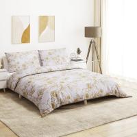 vidaXL Juego de Funda Nórdica Sábana Ropa Cama Algodón 260x240 cm Color Blanco y marrón,  Gris claro,  Gris y mas - details 0