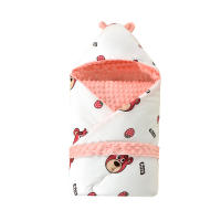 Manta Bebé De Terciopelo Para Recién Nacido 96x96cm Algodón Grueso Para Invierno Dibujos Animados Unisex Rojo/Amarillo/Morado Suministros De Bebé En El Salón De Partos - details 1