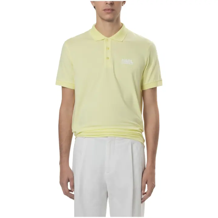 Polo KARL LAGERFELD de Manga Corta con Logo en el Pecho Color Amarillo - 1