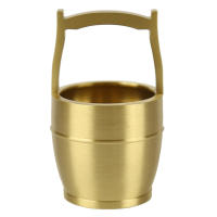 1Pieza Olla De Latón Pura Ornamento De Oro Suerte Feng Shui Decoración Para Escritorio Del Hogar Regalo Figura De Metal Sin Ingotos - details 4