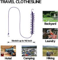Tendedero de ropa flexible, portátil Tendedero con 13 bucles de posicionamiento Negro para acampar senderismo Viajes de Playa y Uso doméstico Seco (Negro púrpura) - details 2