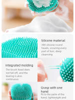 Cepillo De Baño Para Mascotas De Silicona Suave Masajeador Con Gel De Ducha Herramienta Limpia Para Perros Y Gatos Suministros De Peluquería - details 4
