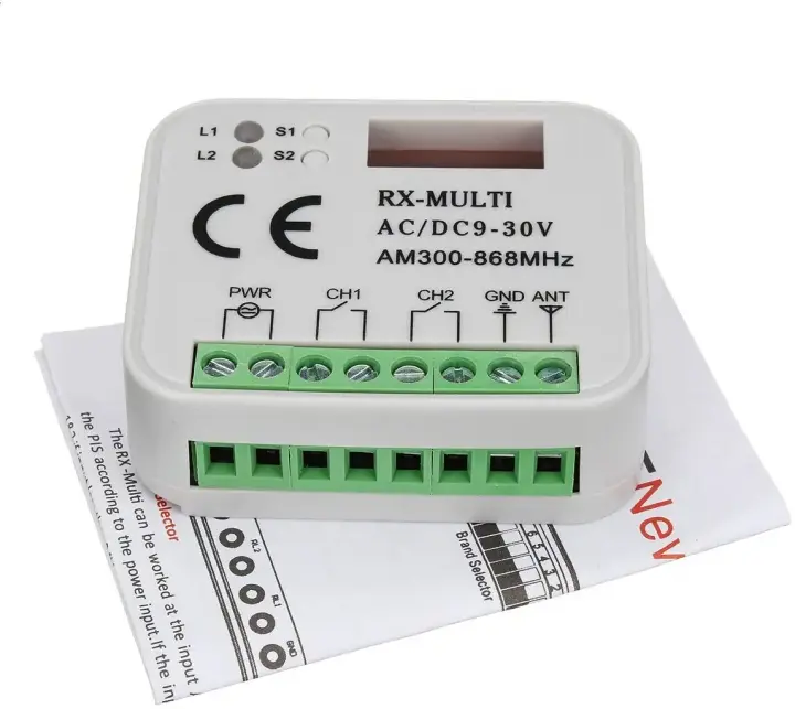 Receptor De Control Remoto Para Puerta De Garaje Universal RX Multi-Frecuencia 300-868MHz Código Rodante Y Fijo Aprendizaje - 1