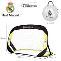 Real Madrid set 2 porterías fútbol pop-up, tamaño 120x80x80 cm, con bolsa de transporte, estructura plegable ligera, ideal para exteriores, desde 3 años, diseño oficial del club - details 3