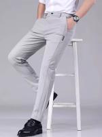 Pantalones Slim Fit Estilo Occidental Para Hombre Traje Formal Casual Coreano Primavera Verano Pantalones De Terciopelo - details 4